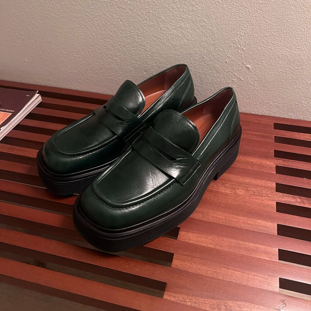 Marni Green Penny Loafers